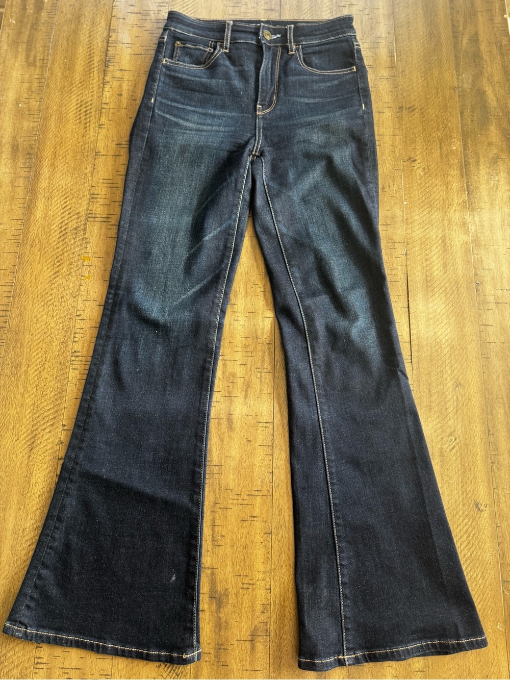 American Eagle Outfitters Dark Blue Flare Jeans - Picture 4 of 13